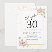 Floral 30th Birthday Invitation Kaart (Voorkant / Achterkant)