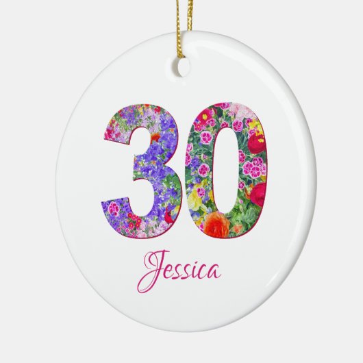 Floral 30th Birthday Ornament (Links)
