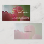 Floral 3 - Carte de visite de tulipe rose (Devant / Derrière)