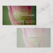 Floral 3 - Carte de visite de tulipe rose (Devant / Derrière)