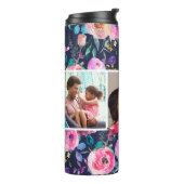 Floral 3 Foto Monogram Thermosbeker (Gedraaid links)