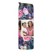 Floral 3 Foto Monogram Thermosbeker (Geroteerd rechts)