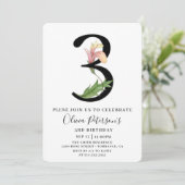 Floral 3e anniversaire avec invitation photo perso (Debout devant)