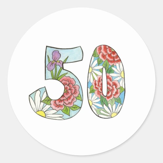 Floral 50 Sticker (Voorkant)