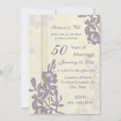 Floral 50th Anniversary Party Invitation Card (Dos)
