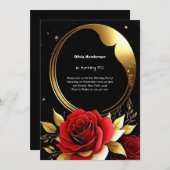 Floral 50th Birthday Invitation Kaart (Voorkant / Achterkant)