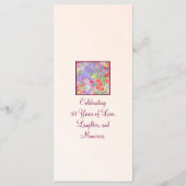 Floral 50th Birthday Menu Card élégant 50 ans (Dos)