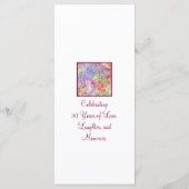 Floral 50th Birthday Menu Kaart 50 jaar (Achterkant)