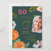 Floral 50th Birthday Party Invitation Photo (Devant)