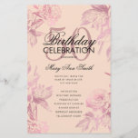 Floral 50th Birthday Programme Rose Gold Blush Men<br><div class="desc">Design élégant "Programme de fête d'anniversaire" avec arrangement floral en or Rose avec texte personnalisé.</div>