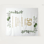 Floral 50th Jubileum Fotocabine Achtergrond Wandkleed (Voorkant (horizontaal))