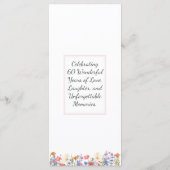 Floral 60e Anniversaire Menu Cartes 60 fleurs menu (Dos)