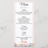 Floral 60e Anniversaire Menu Cartes 60 fleurs menu (Devant)