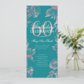 Floral 60e Anniversaire Programme Rose Gold Turquo (Debout devant)
