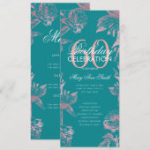 Floral 60e Anniversaire Programme Rose Gold Turquo (Devant / Derrière)