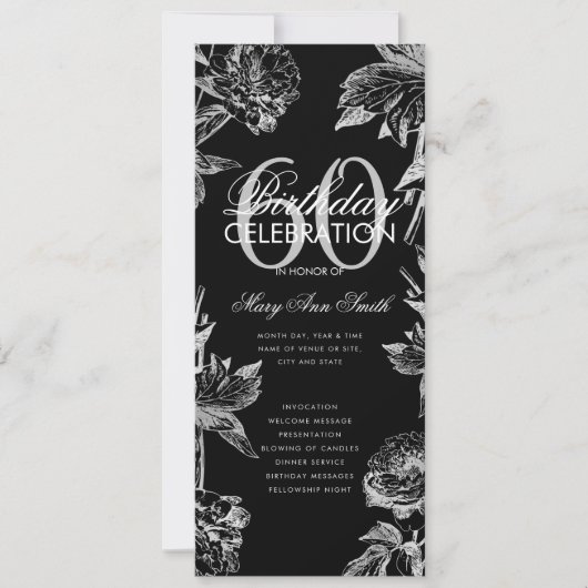 Floral 60e Anniversaire Programme Silver Black Men (Devant)