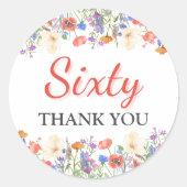 Floral 60e merci autocollants 60 ans fleurs (Devant)