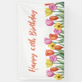 Floral 60e verjaardag pastel spandoek (Verticaal)