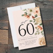 Floral 60th Birthday Bedankkaart