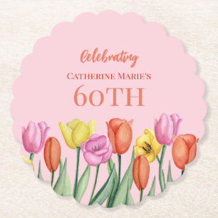 Floral 60th Birthday Kartonnen Onderzetters