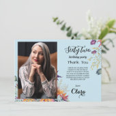 Floral 62e anniversaire carte de remerciements (Debout devant)