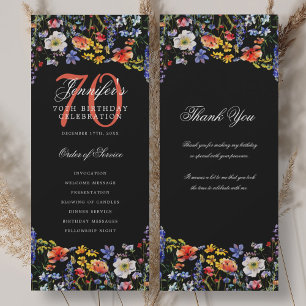 Floral 70e Anniversaire Programme Merci Noir