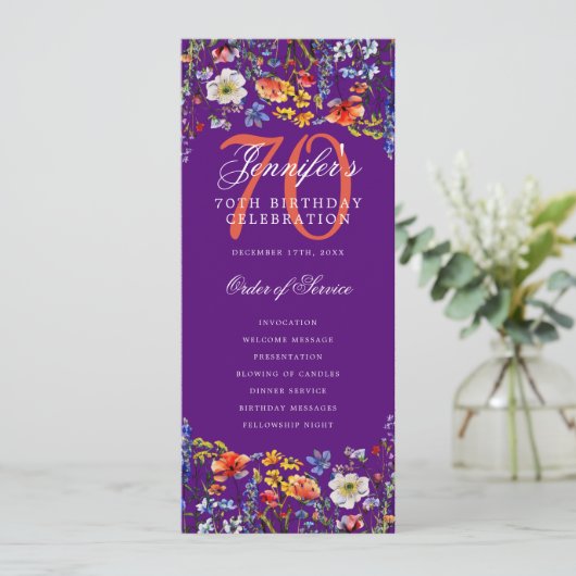 Floral 70e Anniversaire Programme Merci pourpre (Debout devant)