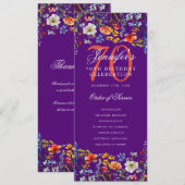 Floral 70e Anniversaire Programme Merci pourpre (Devant / Derrière)