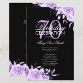 Floral 70e Anniversaire Programme Purple Black ave (Devant / Derrière)