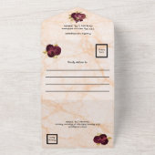 Floral 70th Birthday Celebration Gold Foil Balloon All In One Uitnodiging (Buitenkant)