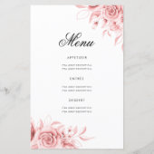 Floral 70th Birthday Programme Rose Gold Menu (Dos)