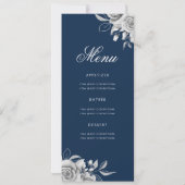 Floral 70th Birthday Programme Silver Navy avec me (Dos)