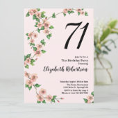 Floral 71ème anniversaire Invitation en rose (Debout devant)