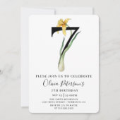 Floral 7e anniversaire avec invitation photo perso (Devant)