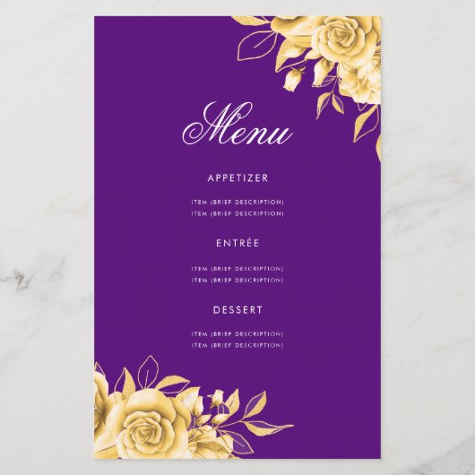 Floral 80e Anniversaire Programme Gold & Purple av (Dos)