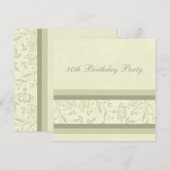 Floral 80th Birthday Party Kaart (Voorkant / Achterkant)