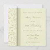 Floral 80th Birthday Party Kaart (Achterkant)