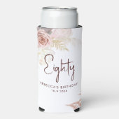 Floral 80th verjaardagsfeestje gepersonaliseerd (Seltzer Voorkant)