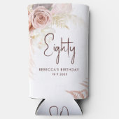 Floral 80th verjaardagsfeestje gepersonaliseerd (Voorkant)