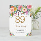 Floral 89e anniversaire Invitation Parties scintil (Debout devant)