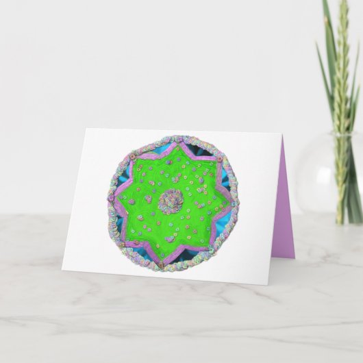 Floral 8-puntige ster Eid Feestdagen Kaart (Voorkant)