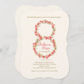 Floral 8 Uitnodiging (Voorkant / Achterkant)