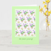  Floral 96th Birthday Greeting Kaart (Gele Bloem)