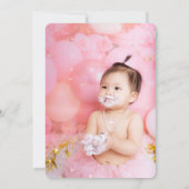 Floral 9e anniversaire avec invitation photo perso (Dos)