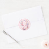 Floral 9th Verjaardag Bedankt Favor Nine Custom Ronde Sticker (Envelop)