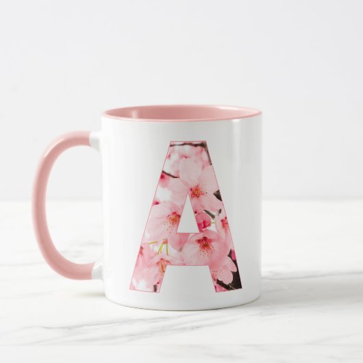 Floral A Initial Mug | Personalized Name & Traits (Gauche)