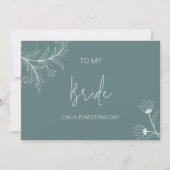 Floral à ma mariée sur notre carte de jour de mari (Devant)