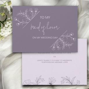 Floral à ma servante d'honneur sur ma carte de jou