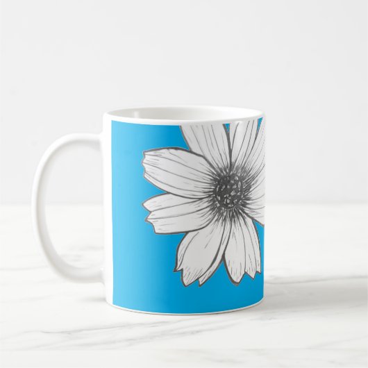 Floral Aangepaste naam Licht Blauw Koffiemok (Links)