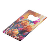 Floral Abstract Art Orange Red Blue Flowers (Dos Angle)